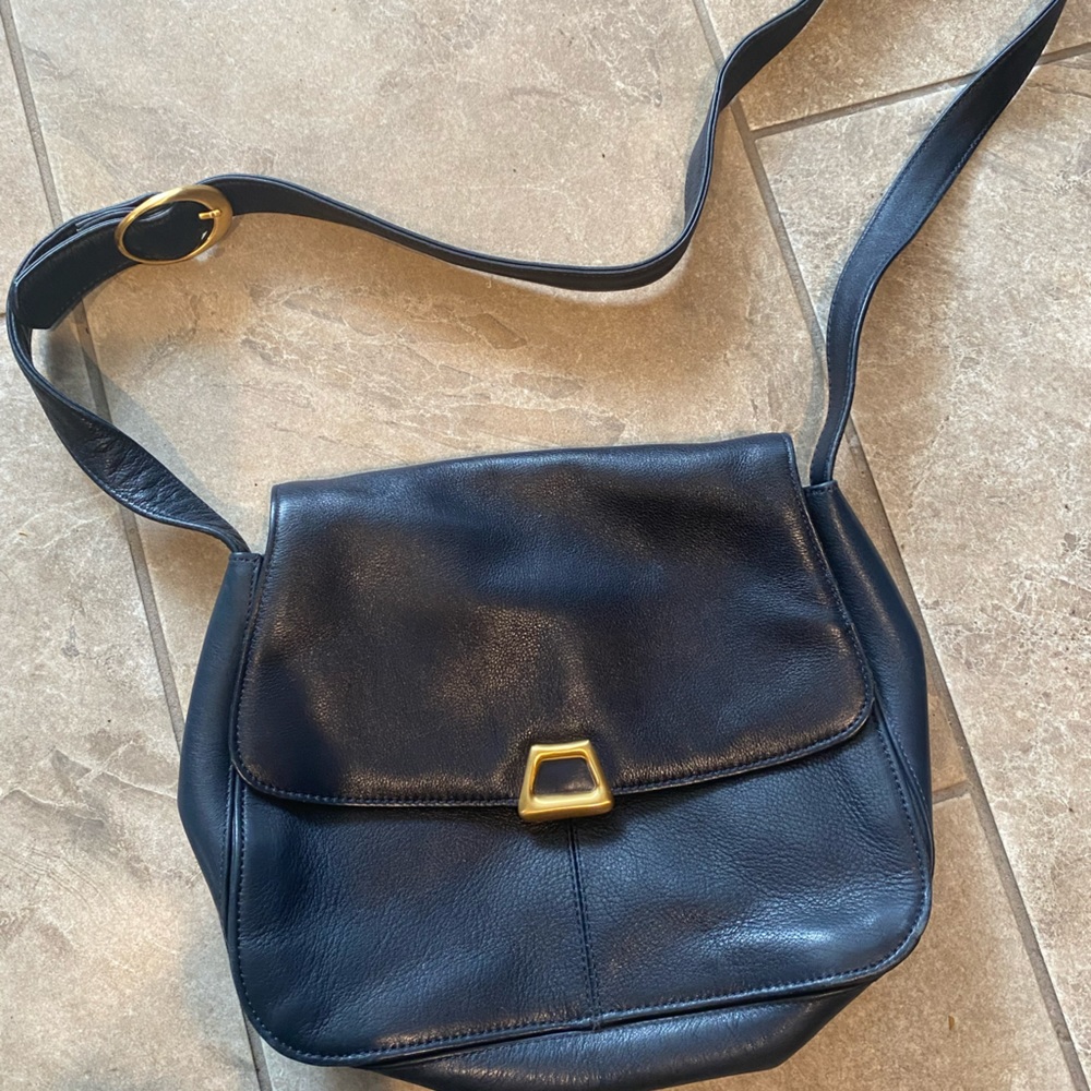Navy blue leather handbag , Liz Claiborne